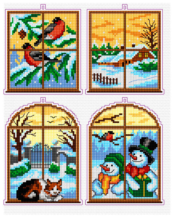 Plastik Canvas Winterland 4-er Pack