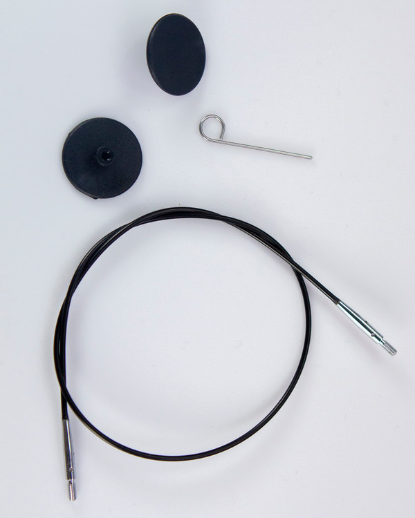 Kabel svart rundstickor