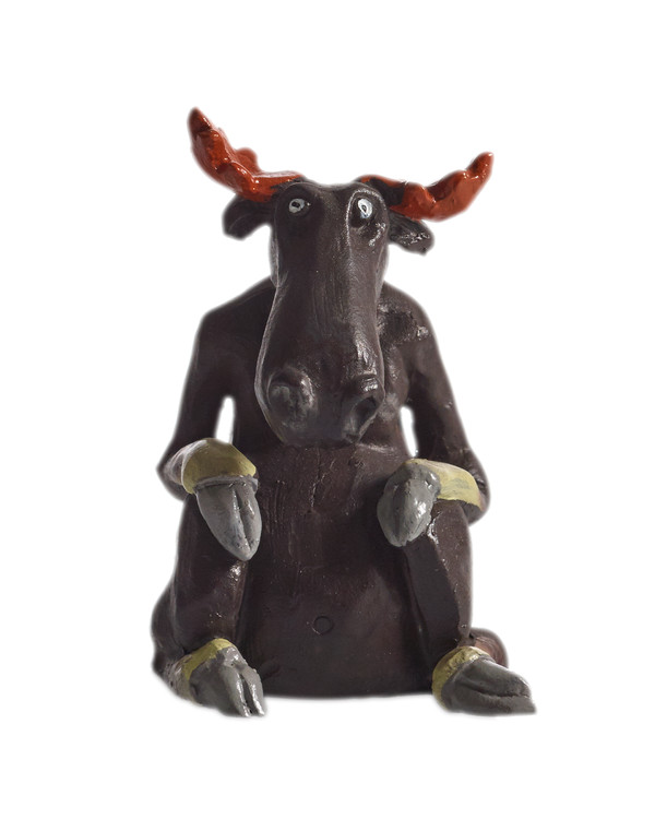 Älg sittande liten