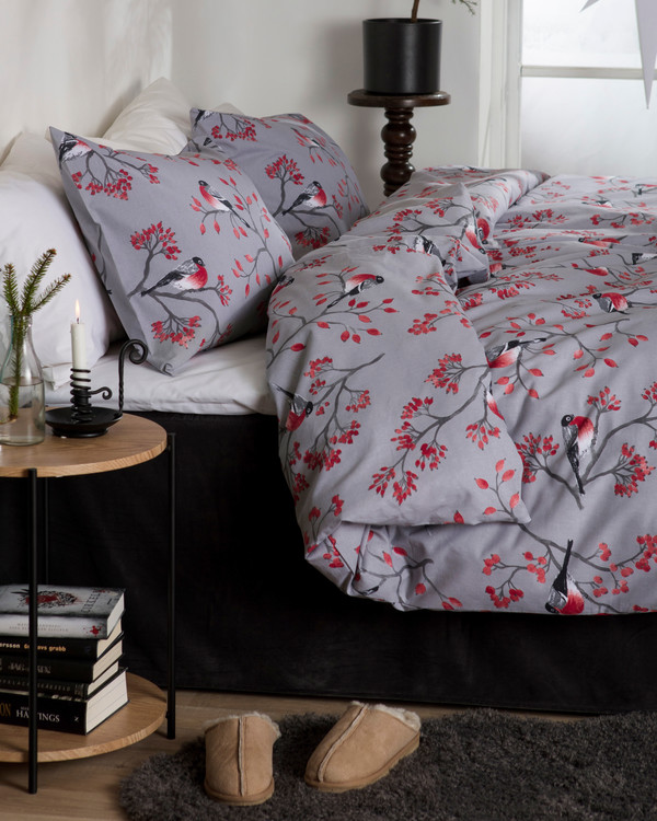 Julpåslakanset King size Vinterfåglar 3 delar