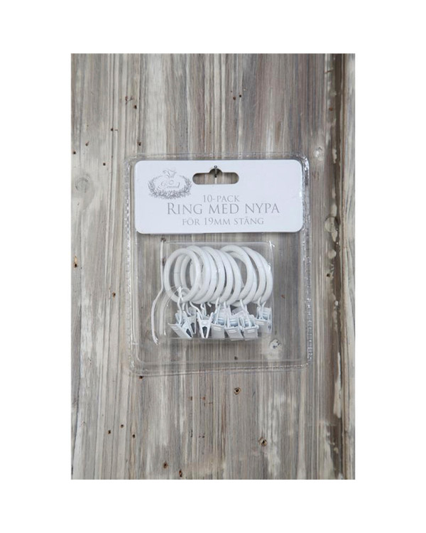 Gardinring Vit 19 mm 10-pack