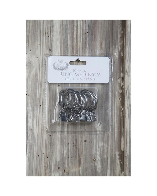 Gardinring Sølv 19 mm 10-pk