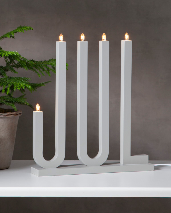 Adventsljusstake Jul Grå
