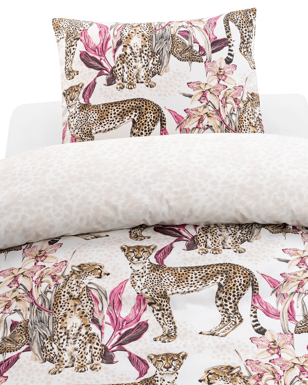Påslakanset Cheetah rosa 2-del