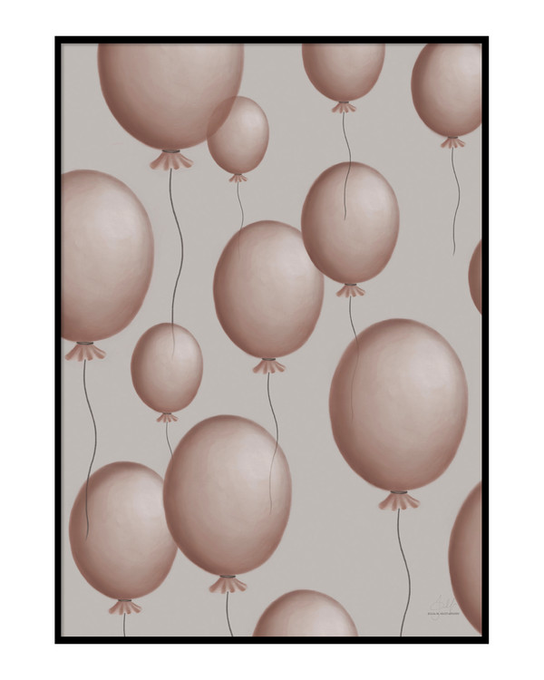 Pink balloon Poster