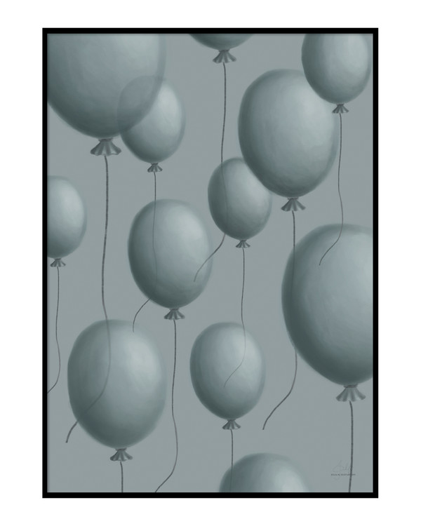 Blue balloon Poster