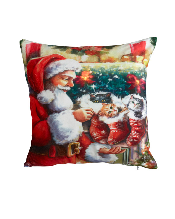 Putetrekk med LED Santa