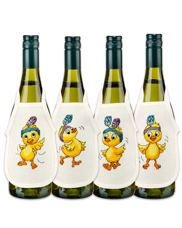Flaskeforklær Indianerkyllinger 4-pk
