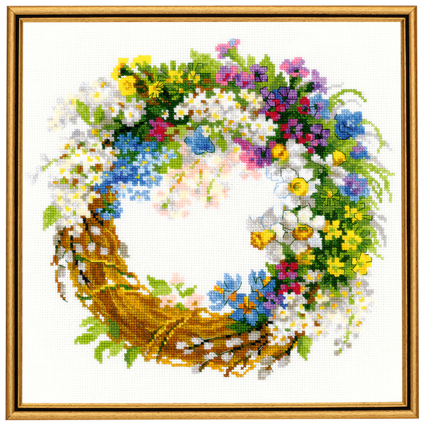 Tavla Krans med sommarblommor