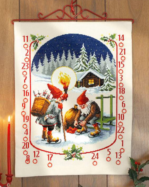 Broderikit Kalender Skridskoåkning